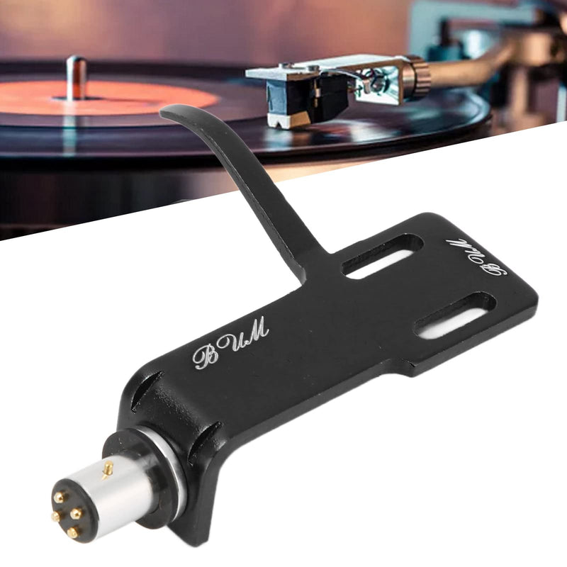 Universal Phonograph Head Shell,Phonograph Turntable Headshell,Aluminum Alloy Headshell Cartridge Keeper, Stand Stand,for Record Players (Black)