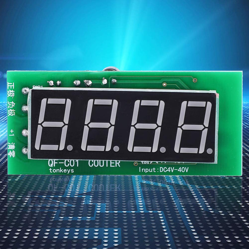 DC4-40V 4 Digit Digital Display Meter Module Electric Counter Meter Range 0-9999 with Memory Function