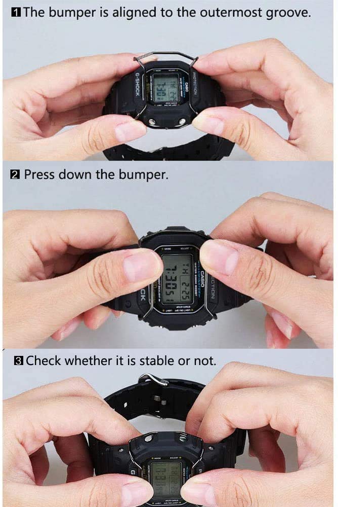 [AUSTRALIA] - Anti-Scratch Protective Bumper for Casio G-Shock GW6900 / DW6900 Series, Stainless Steel Protector Wire Guard Cover for Casio G-Shock DW6900 / GW6900 Series (Black) Black 