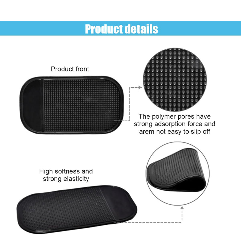 5PCS Car Dashboard Non-Slip Mat, Anti-Slide Sticky Multifunctional Pads for Auto Dashboard, Cell Phone Bracket Mat, Fit for Cell Phones, Keys, Sunglasses, GPS, Coins, Mirrors