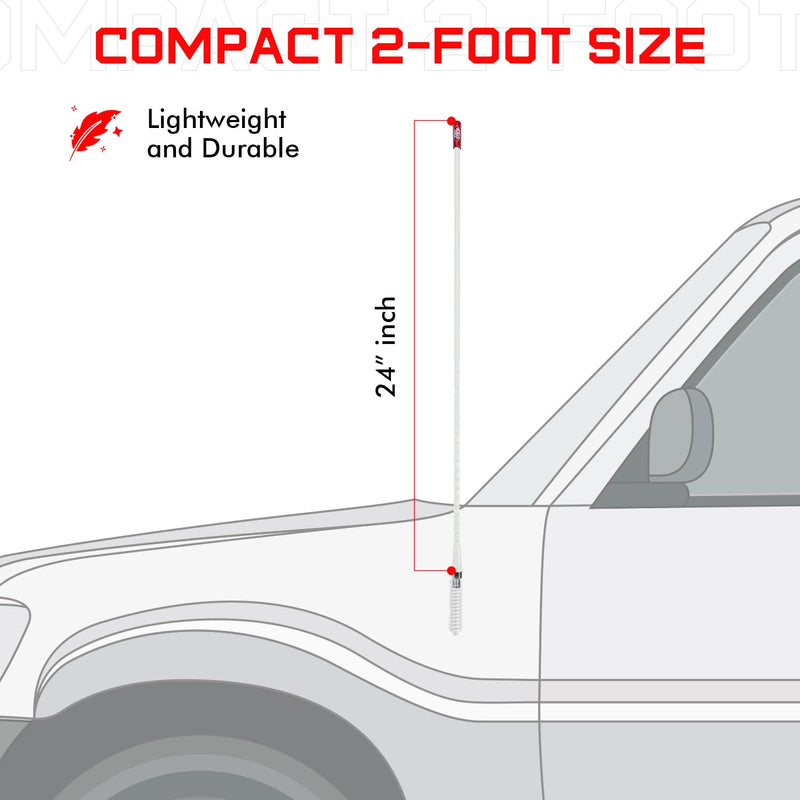 [AUSTRALIA] - Prostick 2-Foot Fiberglass Passive CB Antenna – White, Handles Up to 1000W Input 