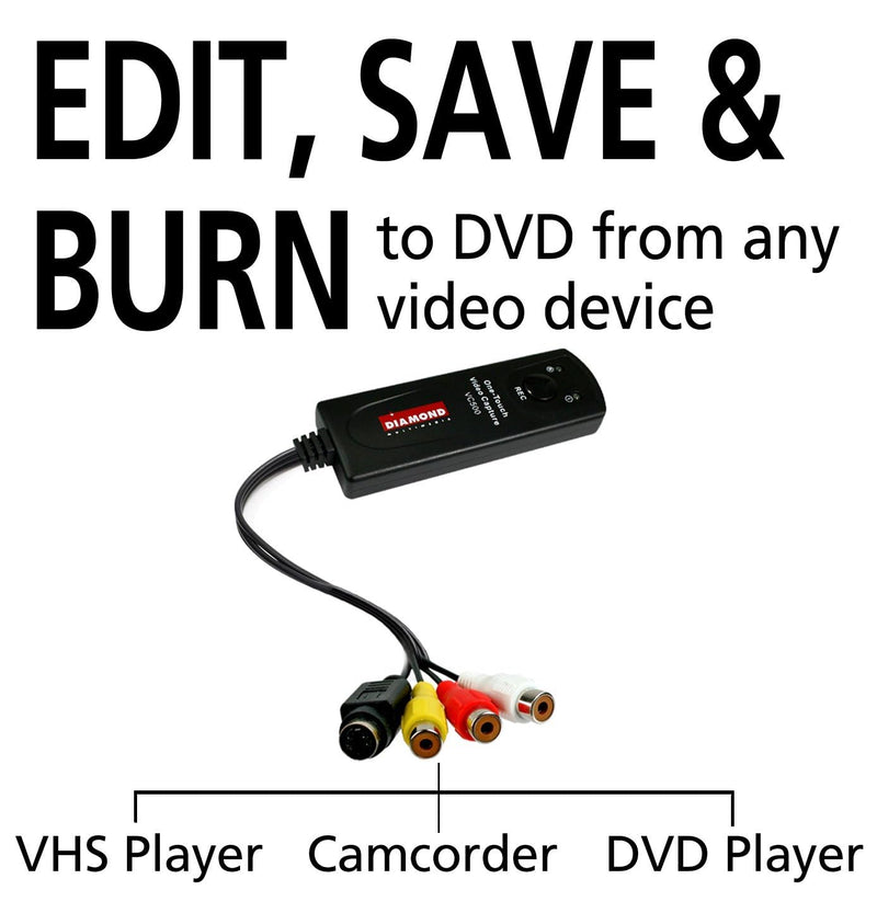 [AUSTRALIA] - Diamond VC500SE One Touch VHS & Camcorder to Digital Video Converter for Windows 11 & 10 PC 