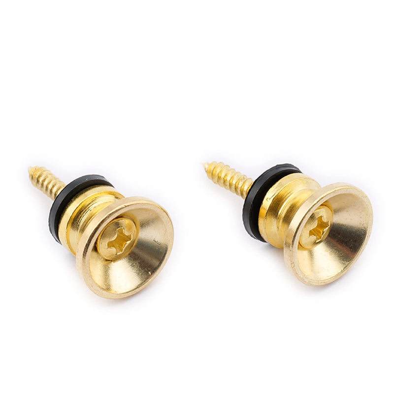 Musiclily Metal Guitar Strap Buttons Metal End Pins for Acoustic Classical Electric Guitar Bass Ukulele,Gold(Pack of 2) Gold