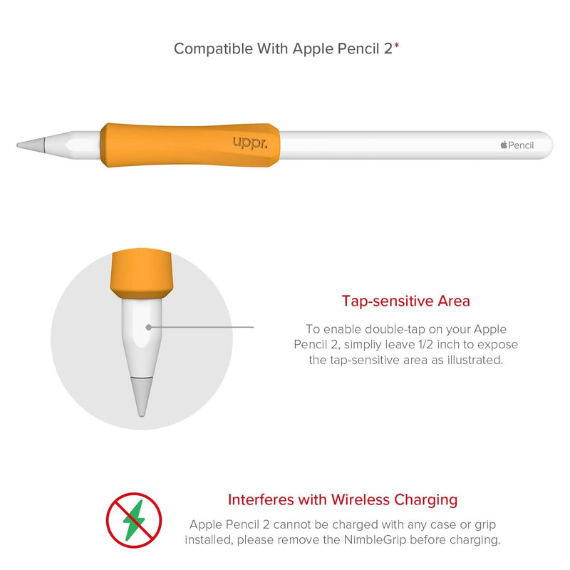 UPPERCASE NimbleGrip Premium Silicone Ergonomic Grip Holder, Compatible with Apple Pencil and Apple Pencil 2 (1 Pack, Beige) 1 Pack