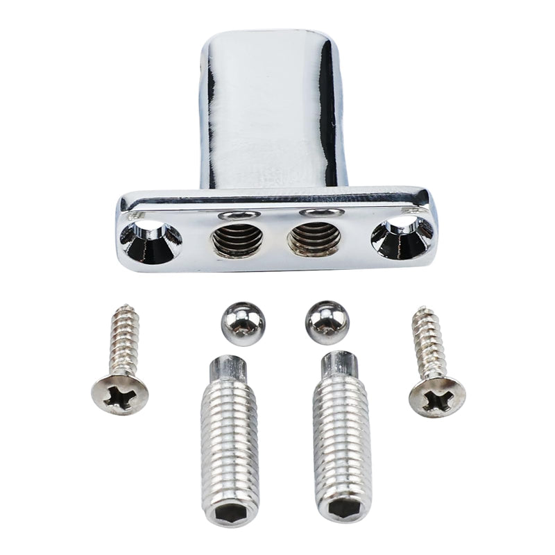 5 PCS Through-Body Guitar String Locking Nut 5 String Bass Guitar Bridge String Locks Zinc Alloy Individual String Locking for Headless Electric Bass Replacement Parts Chrome 5 Piece