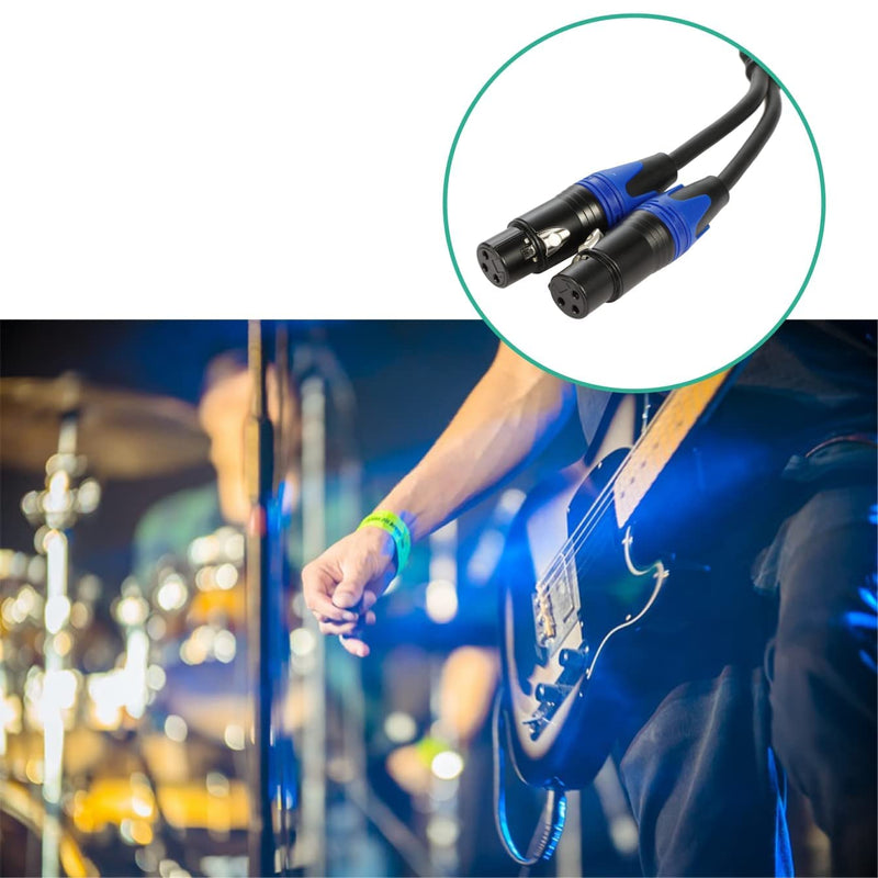 (5 FT- 2 Pack) 1 Male to 2 Female XLR Y Splitter Micrphone Cable, 3pin Male to Dual Female Y-Splitter Balanced Mic Audio Cables for Stereo Mic to L & R Audio Track 5 ft-2Pack