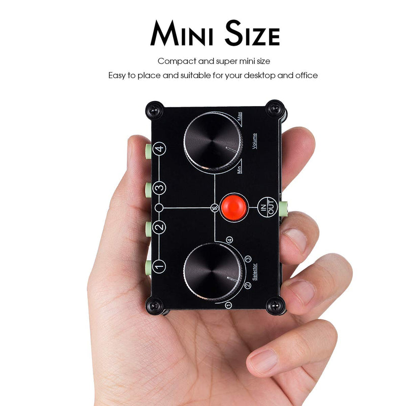 [AUSTRALIA] - Little Bear MC104 Mini Audio Switcher, 4-Way 3.5mm AUX Stereo Passive Selector, Switch Box Splitter for PC/Player/Headphone/Amplifier/Speaker 