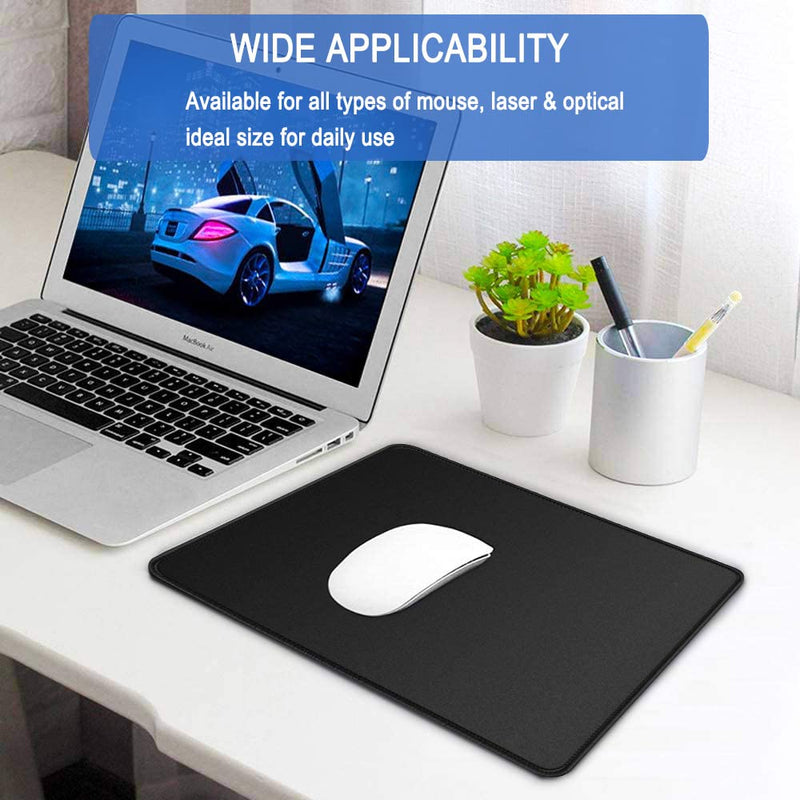 Mouse Pad, Large Gaming Mouse Pad with Double Stitched Edges, 14.9 x 11.7 inches Premium-Textured & Waterproof Mousepad, Nonslip Natural Rubber Base Mouse pad for Laptop,Computer, Office, Home, Black