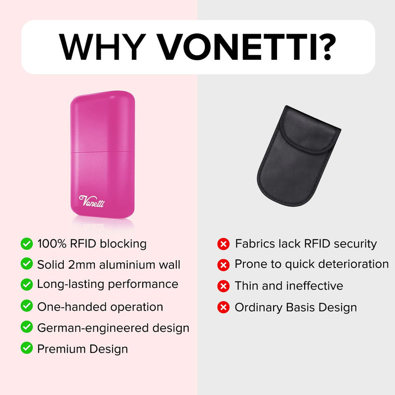 VONETTI Bello Faraday Box for Car Keys - RFID Entry Blocking Key Fob Protector Case - Anti-Theft Key Pouch for Car Keys - Secure Car Accessories Key Holder - Car Key Cover Gift for Men & Women