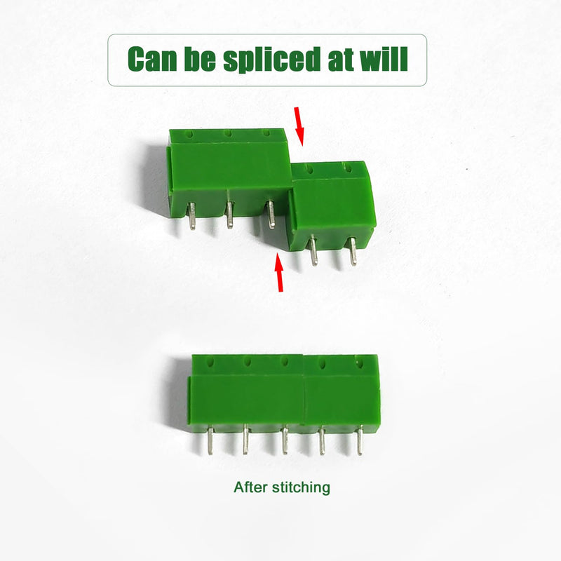 YIXISI PCB Mount Screw Terminal Block, 5 mm 2 Pin / 3 Pin / 4 Pin Screw Terminal Connector for Arduino DIY Project (85 x 2 Pin, 10 x 3 Pin, 5 x 4 Pin, Green) 2P+3P+4P