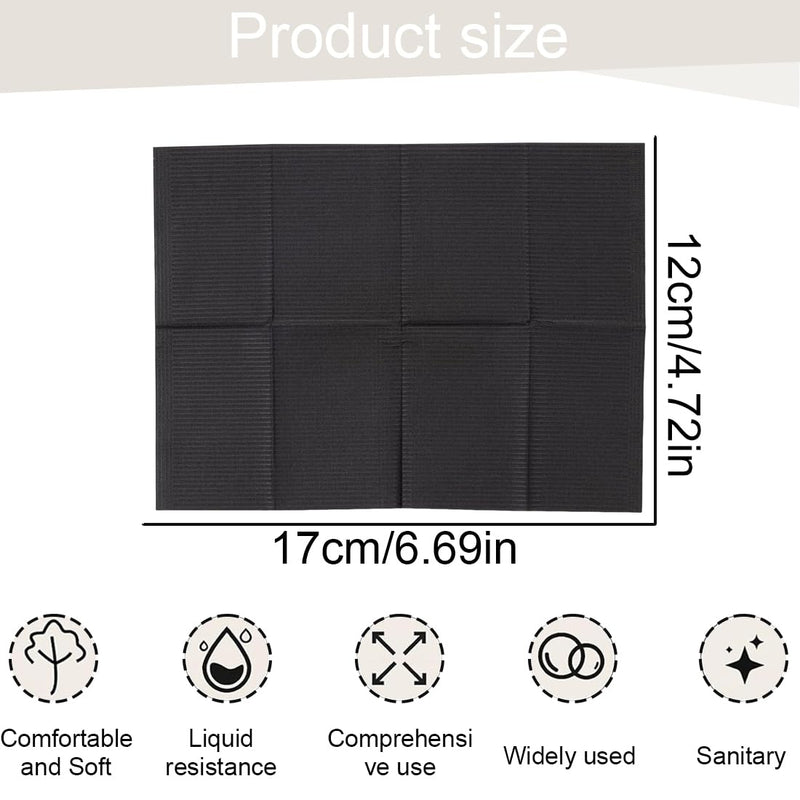 [AUSTRALIA] - WUSJCOF Pack of 50 Premium Disposable Dental Bibs, Waterproof Tattoo Bibs, Tattoo Tablecloths, Clean Pad, Tattoo Tray Covers, Multi-Purpose (Black) 