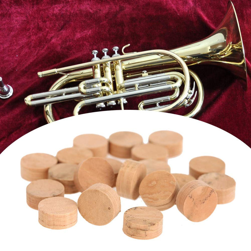 Bnineteenteam 20Pcs 9.5mm Trumpet Cork Pads, Trumpet Repairing Cork Pads, Brown