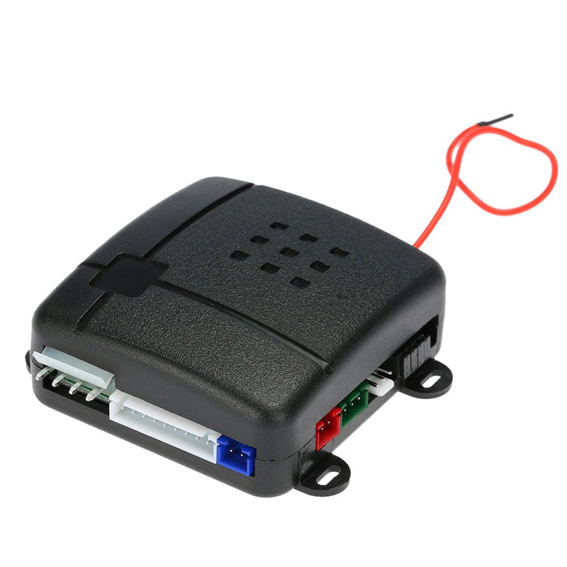 Shkalacar Car Keyless Entry System, Car Security System Burglar Alarm Protection, Anti-Theft System with 2 Black Button Remote Control + Siren+Main Control Unit+Shock Sensor+Wiring Harness