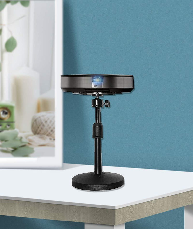 Desktop Mini Projector Stand, Angle Adjustable Mini Projector Stand 1/4in Mounting Screw, Length 8-12in/20-30cm, Load 6.6 lbs/3kg 360° Rotatable Projector CCTV DVR