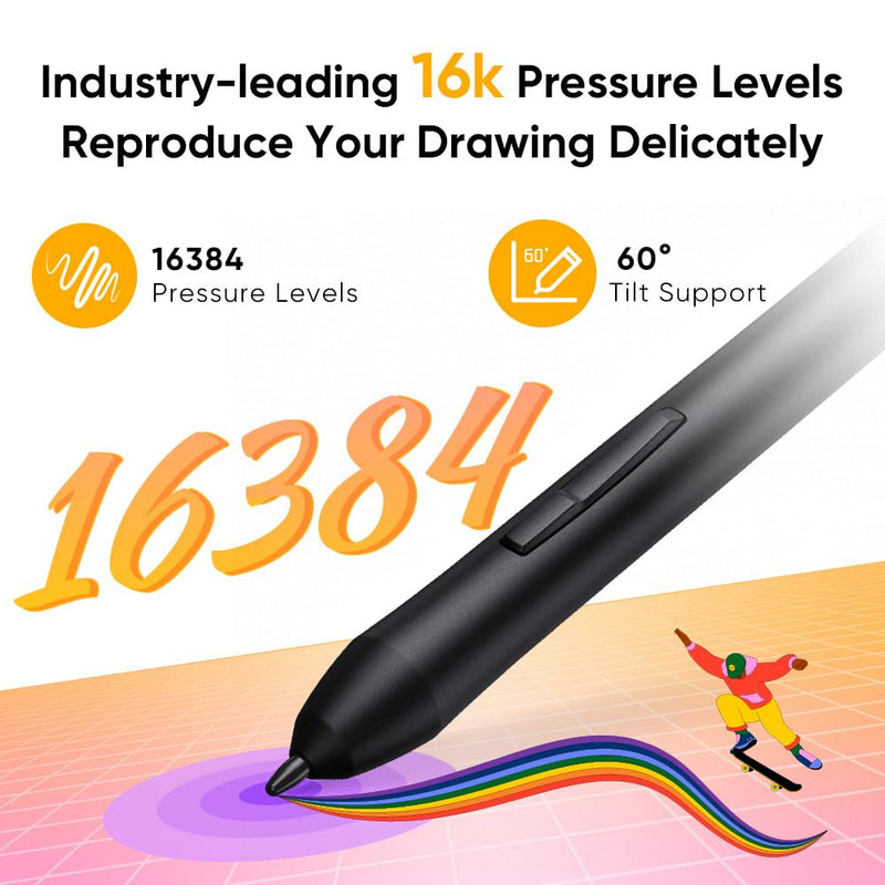 XPPen Deco 640 Drawing Tablet with 16384 Pressure Levels & Mini Keydial ACK05 Wireless Shortcut Keyboard