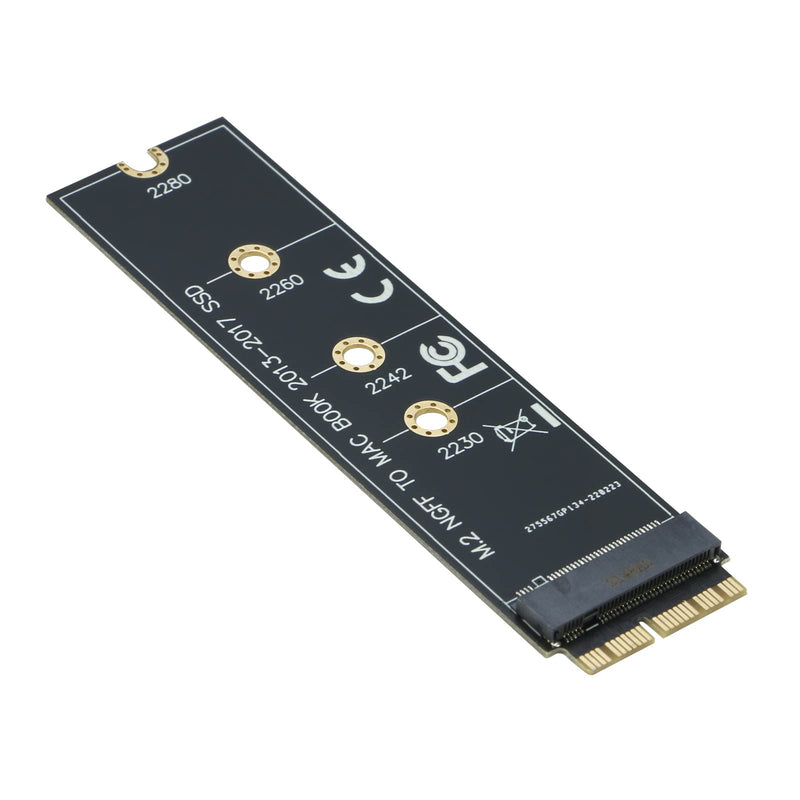 RIITOP M.2 NVMe SSD to 12+16Pin Upgrade Adapter for MacBook Air (2013-2017 Year) A1465 A1466 and Mac Pro (Late 2013-2015 Year) Black