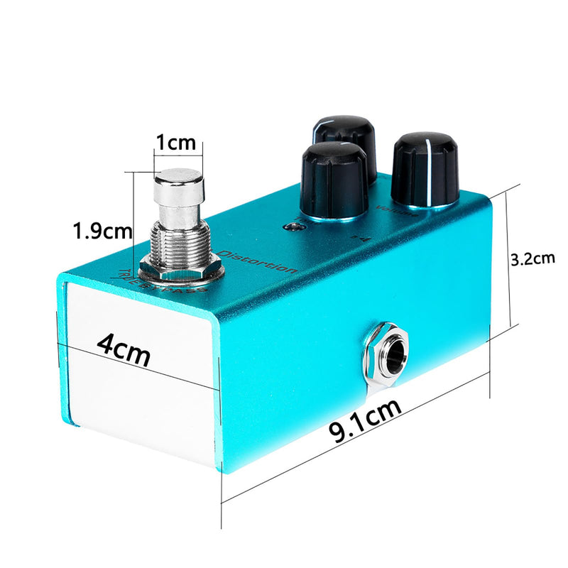Crunch Distortion Guitar Pedal - High-Gain Tone, True Bypass, Noise Reduction, Aluminum Body, DC 9V for Electric Guitar