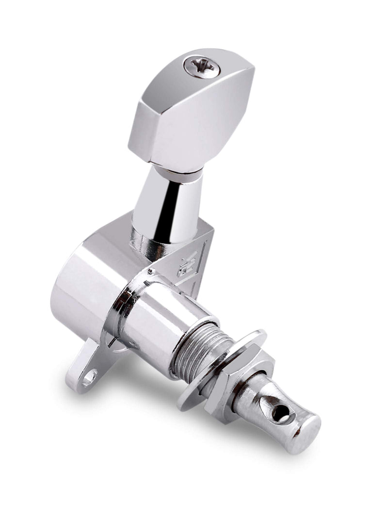 Holmer Sealed String Tuning Pegs Tuning Machines Grover Machine Heads Tuners Tuning Keys 3 Left 3 Right for Acoustic Guitar or Electric Guitar Chrome.