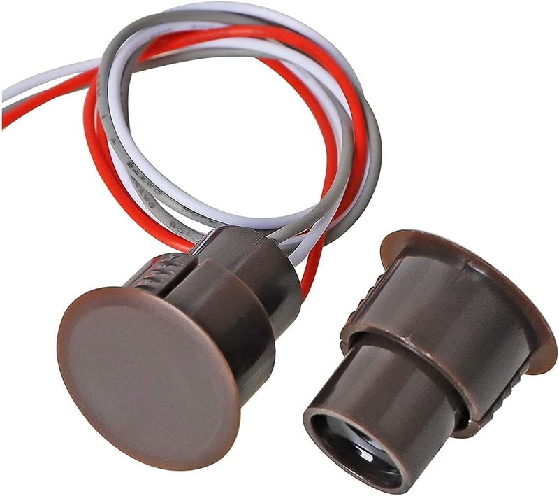 RC-36 NC/NO Magnetic Reed Switch Recessed Wired Door Window Alarm, Magneti Door Switch, Contact Sensor, for Home Security and Burglar Alarm Systems, Sets of 10, (Brown) RC-36 NC/NO Brown