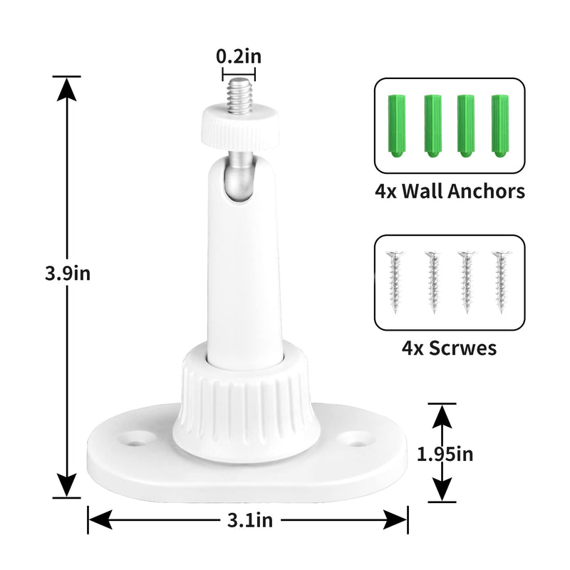 2Pack Strong Adhesive Wall Mount Compatible with Ring Stick Up Cam Wired/Battery and Ring Indoor Cam HD Security Camera,360 Degree Adjustable Mounting Bracket for Camera with 1/4 Screw Head