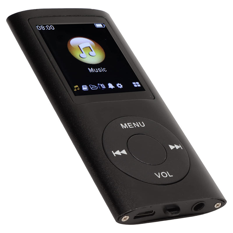 MP3 Player Stylish Multifunctional Lossless Sound Slim 1.8 Inch LCD Screen Portable MP3 Music Player (Black)