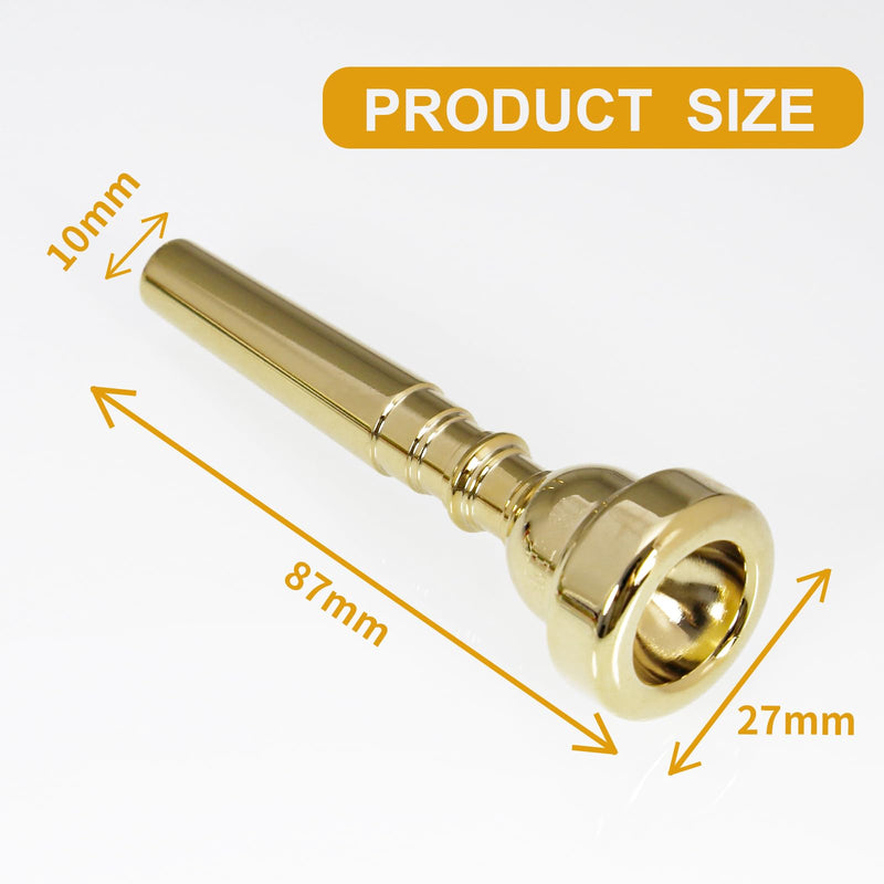 3C 5C 7C Trumpet Mouthpiece Instrument Mouthpieces, Gold-plated Trumpet Mouthpiece Replacement - For Beginners & Professionals, Trumpet Instrument Accessories 3C 5C 7C Gold