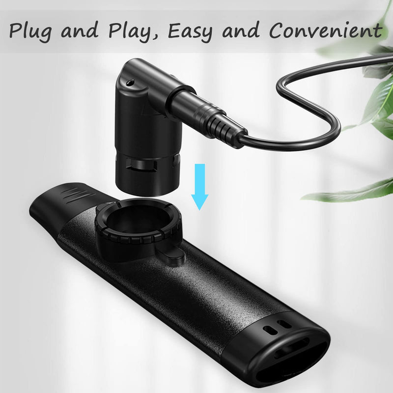 Electric Kazoo With Pickup, Professional Metal Kazoo with 5 Pcs Extra Membranes, 9.8ft Replaceable Cable and Jack, Adjustable Tone Music Instrument for Kids/Adults/Music Lovers(Electric Black) Electric Black