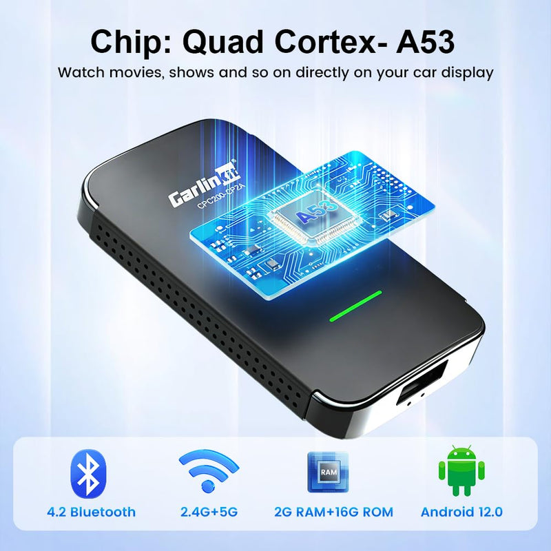 Carlinkit Wireless CarPlay Adapter CP2A Pro with Video Streaming | Converts Wired to Wireless Android Auto,for Wired CarPlay Car Only,FOTA Upgrade,Built-in Netflix/YouTube/TikTok Lite
