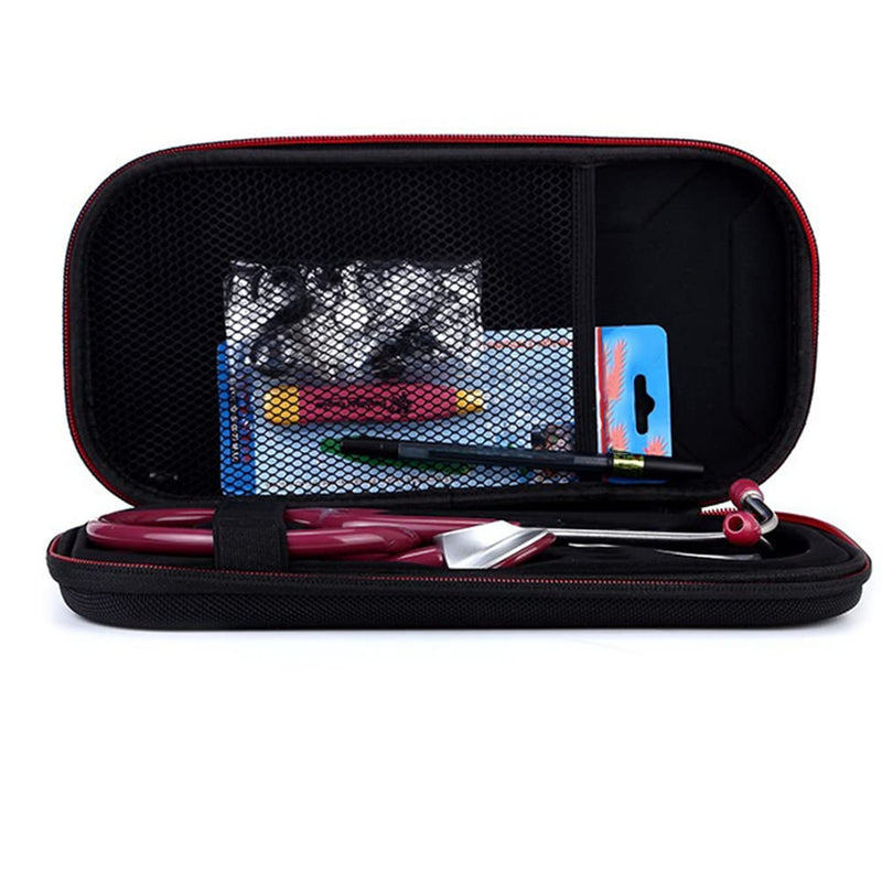 BOFRHME Hard EVA Portable Stethoscope Carry Case Storage Box Cover Mesh Mesh for III Stethoscope Organiser Bag, black, Casual