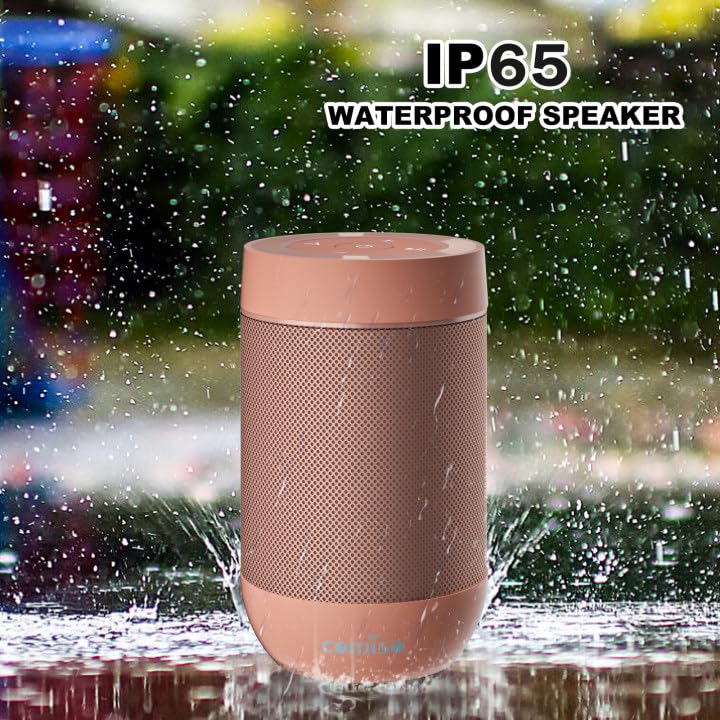 comiso X26M Portable Bluetooth Speaker,Waterproof Speaker IP65,5.3 Bluetooth,360 HD Sound,TWS Stereo Pairing,Built in Mic, Support TF/SD Card-Pink Pink