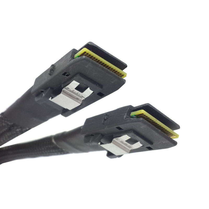 Cablecc 70cm Internal Mini SAS 36Pin SFF-8087 to Mini SAS 36pin SFF-8087 Server Hard Disk Raid Data Cable Black Straight Type