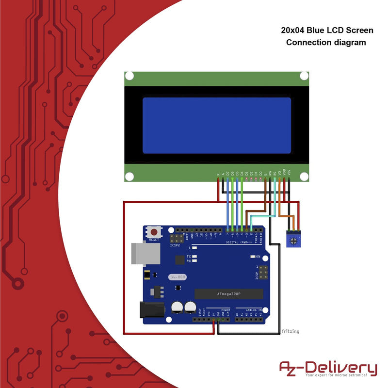 AZDelivery 3 x HD44780 2004 LCD Display 4 x 20 Characters with Blue Background and White Characters Compatible with Arduino and Raspberry Pi Includes E-Book