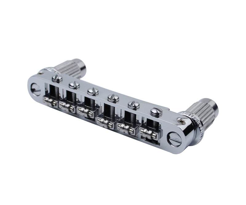Guyker Guitar Tune-O-Matic Bridge and Stop Bar Tailpiece Combo Replacement Compatible with LP SG EPI 6 String Electric Guitar(GS001 + GM005, chrome) Chrome (Bridge + Tailpiece)