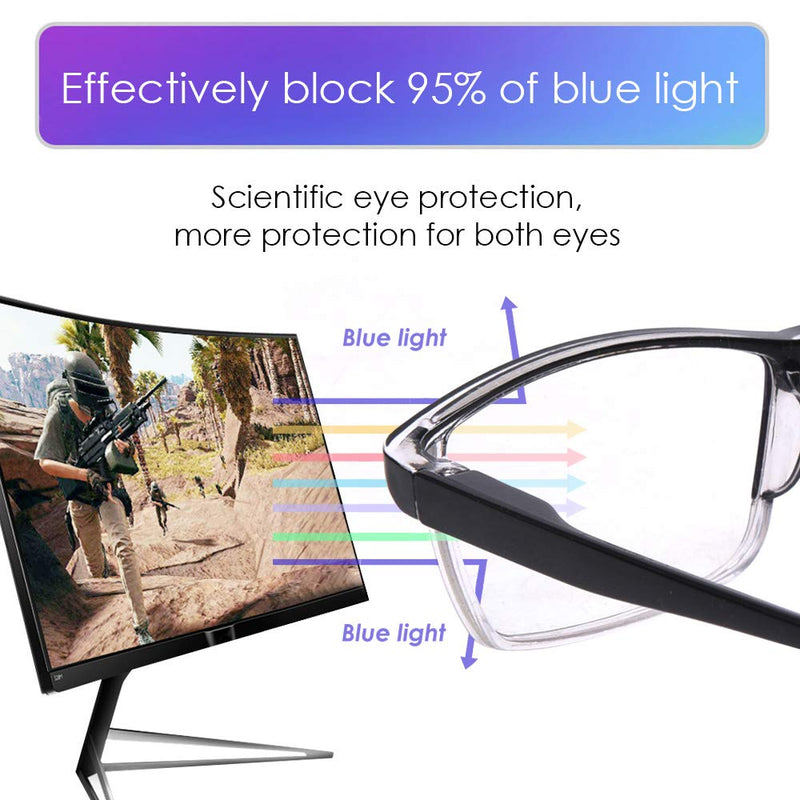 LUFF 4Pcs Anti-Blue-ray Reading Glasses Portable Ultra-Light Readers(1.5X) 1.5X Black