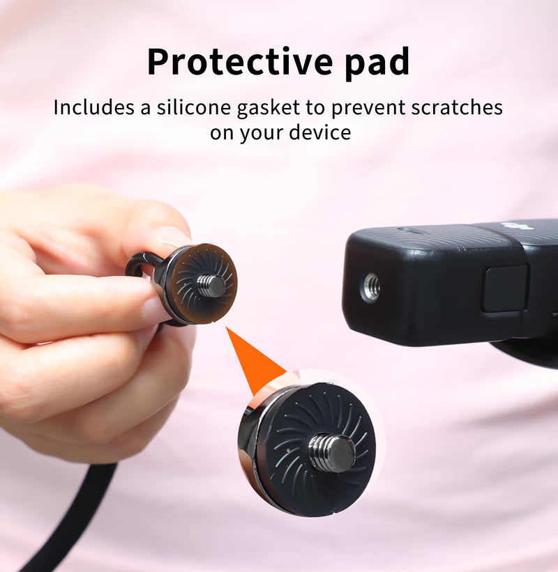 VRIG Crossbody Camera Strap for DJI Osmo Pocket 4 & Pocket 3/Xtra Muse | Adjustable Shoulder/Hand Wrist Straps Lanyard for Photography with a 1/4" Screw for Insta360 X5,DJI OSMO Action 6/5Pro/4/3