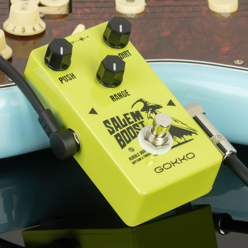 GK-60 Salem Guitar Effects Pedal – Treble Enhancer & Clean Gain for Electric Guitar – Vintage Rangemaster Style Overdrive Pedal