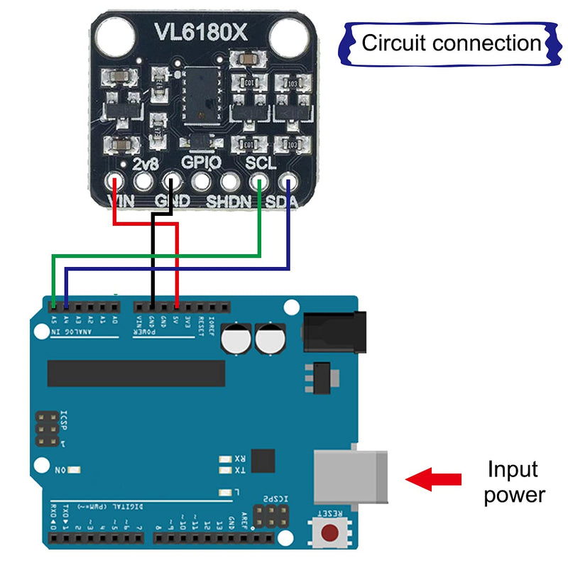 Youmile 2 PCS VL6180 VL6180X Ranging Sensor, Optical Distance Measuring Sensor Module Gesture Recognition Sensor Ambient Light Sensor for I2C Interface DC 3-5V