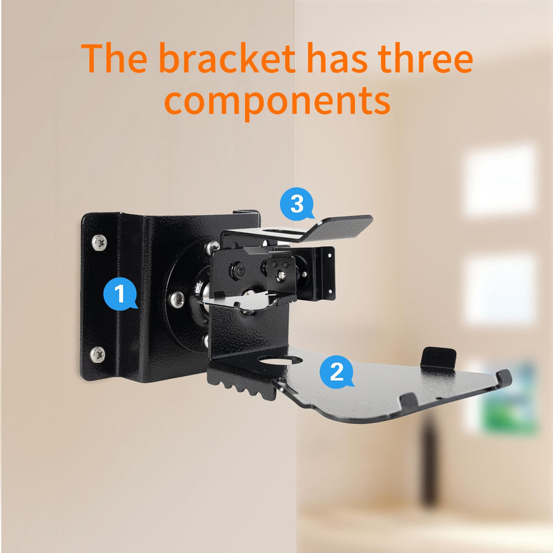 shinar Metal Wall Mount ONLY for Echo Show 5 (3rd Generation) - Swivels up to 360° / Tilts -70° / +70°,Mount Stand Compatible with Show 5 (3rd Gen)&iPhone Models with Wiremanagement (Black) Black