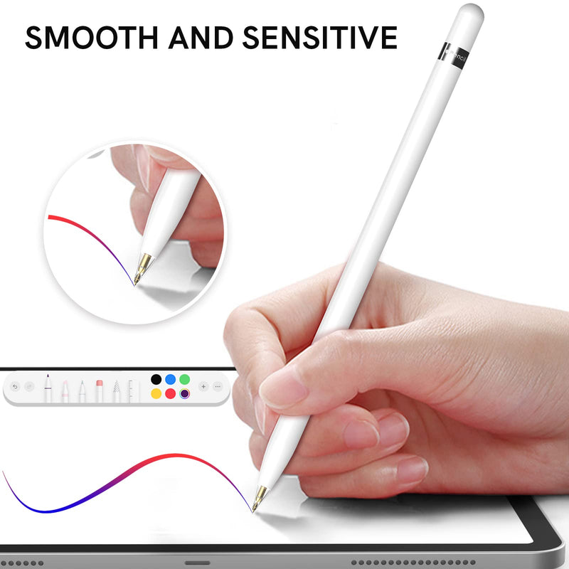 Delidigi 2 Pack Clear Pencil Tips for Apple Pencil 2nd Gen and 1st Gen, Upgraded Longer Metal Wear-Resistant Pen Like Nibs, Fine Point Precise Control Tips for Apple Pencil (Clear 1.8mm) Clear 1.8mm