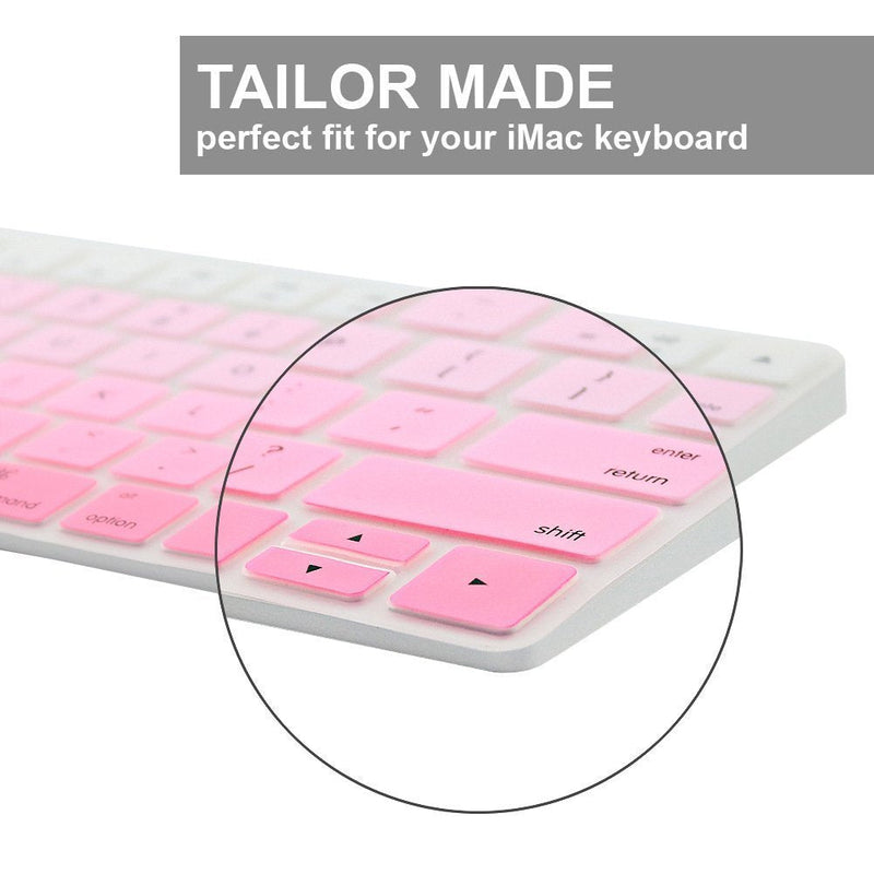 JIFF 2 in 1 Bundle - Silicone Soft Skin Protector Covers for Apple Magic Keyboard (MLA22LL/A) with US Layout and MAC Apple Magic Mouse (Pink) Pink