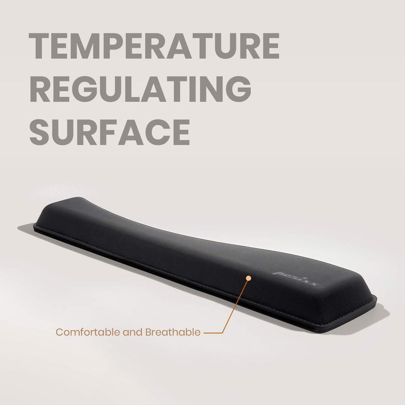 Perixx PERIPRO-512 Ergonomic Keyboard Wrist Rest - Gel Cushion Support - Compatible with Various Ergo Keyboard - Dimension 17.32x3.94x1.30 inches - Black Wrist Rest L