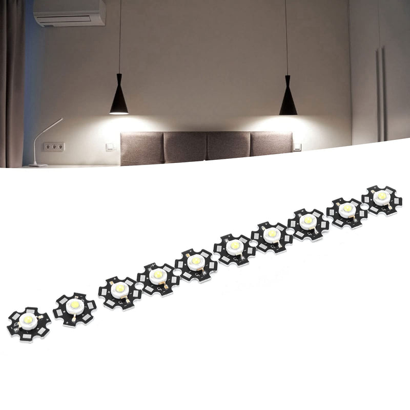 Pack of 10 Lamp Beads, Diode Chips, 3 V LED Chip Bulb, 6500 K Integrated Chip Light Source, SMD Lamp Chip Bulb for Ceiling Light, Downlight, DIY Lighting White Light 1W