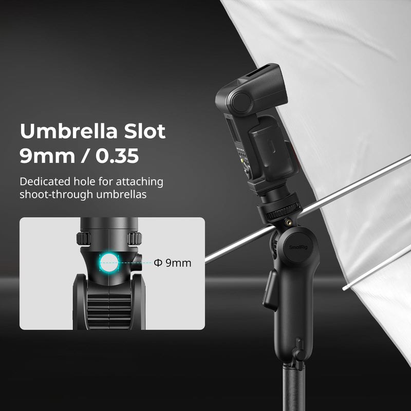[AUSTRALIA] - SmallRig Quick Adjustment Light Stand Adapter, One-Button 180° Pitch Adjustment, 3kg Load Capacity, for COB Video Light/Camera/Phone Clips, for On-Camera Flash, 5181 
