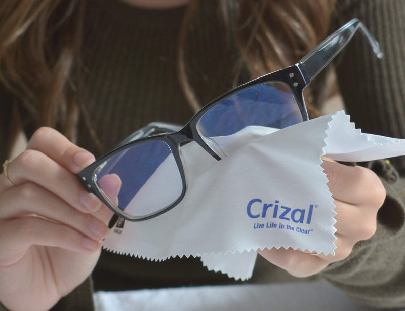 Crizal Microfiber Cleaning Cloth for Glasses, 4 Pack | The Best Microfiber Cleaning Clothes for Crizal Anti Reflective Coated Lenses and Eyeglasses Lenses Cloth, 4 Pack