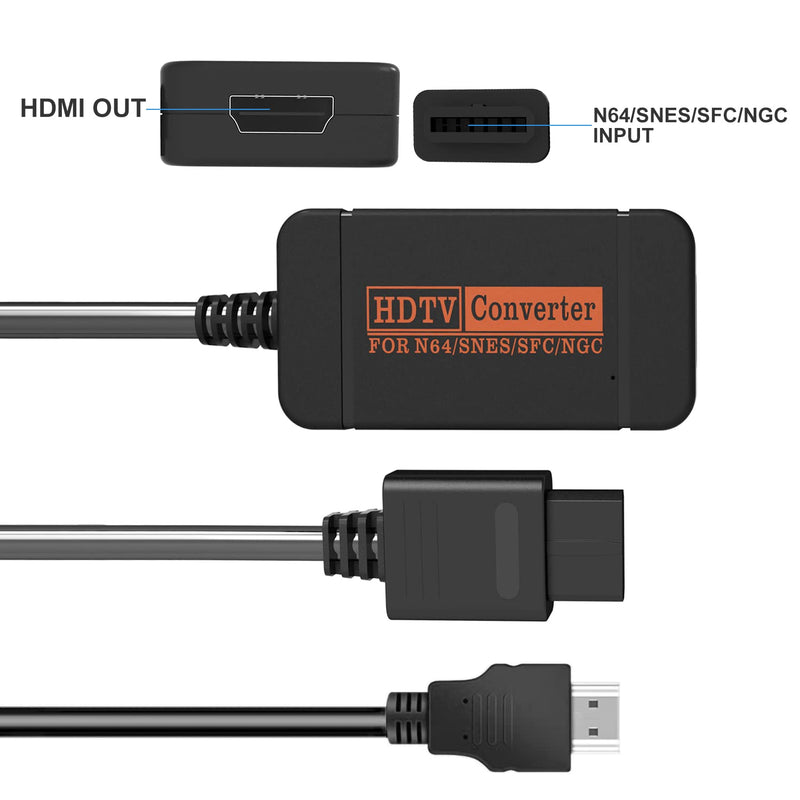 N64 HDMI Adapter, HDMI Converter with HDMI Cable for N64/Gamecube/SNES
