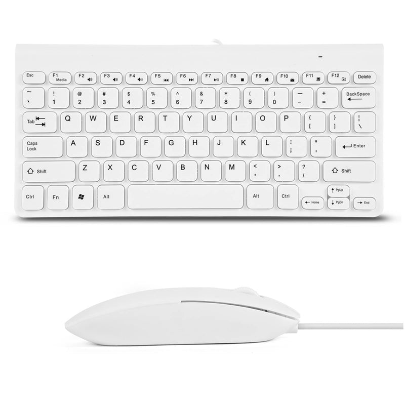 Limouyin Wired Keyboard and Mouse, Ultra-Thin USB Keyboard Optical Mouse Mice Set ComboFull Size Wire Corded Keyboard Mouse Combo Set with Number Pad for Laptop,PC,Desktop White