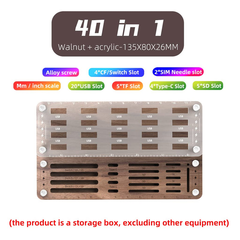 AOJUE Wooden Memory Card Case TF/CF/Switch Card Box and USB Drive / SD Card Holder Desk,Micro SD Card Case,Memory Card Case, Memory Card Protection box-03MY Upgrade extended style