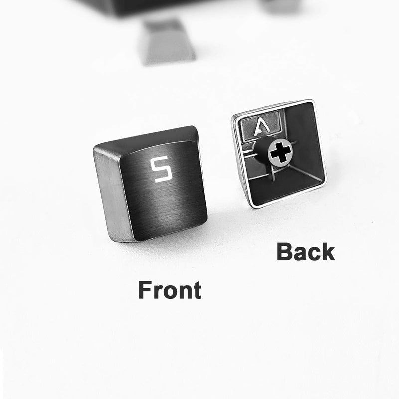 Fitlink Stainless Steel Metal Keycaps with Key Puller for Mechanical Keyboard Cherry Mx Switch(Direction Keys,Black) Black