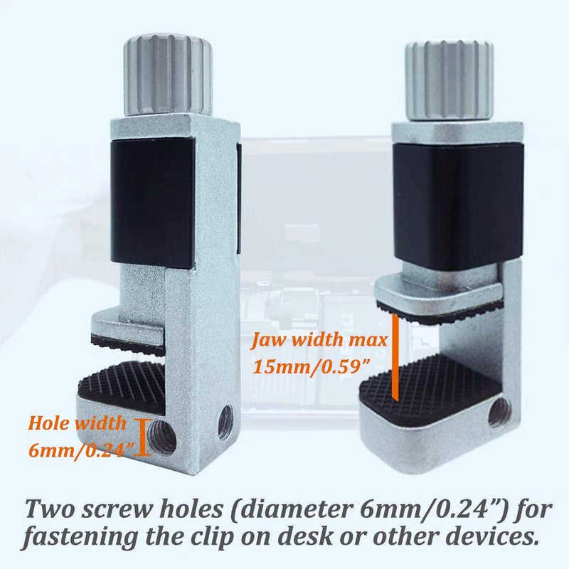 Phone Repair Clamp 4pcs, Adjustable Fastening Clamp Clip, iPhone Clip Holder, Frame Clamp Tool for iPad MacBook Tablet LCD iPhone Screen Replacement, Screen Repair Clamp with Rubber Pad 4pcs Metal Clamps-regular Pack