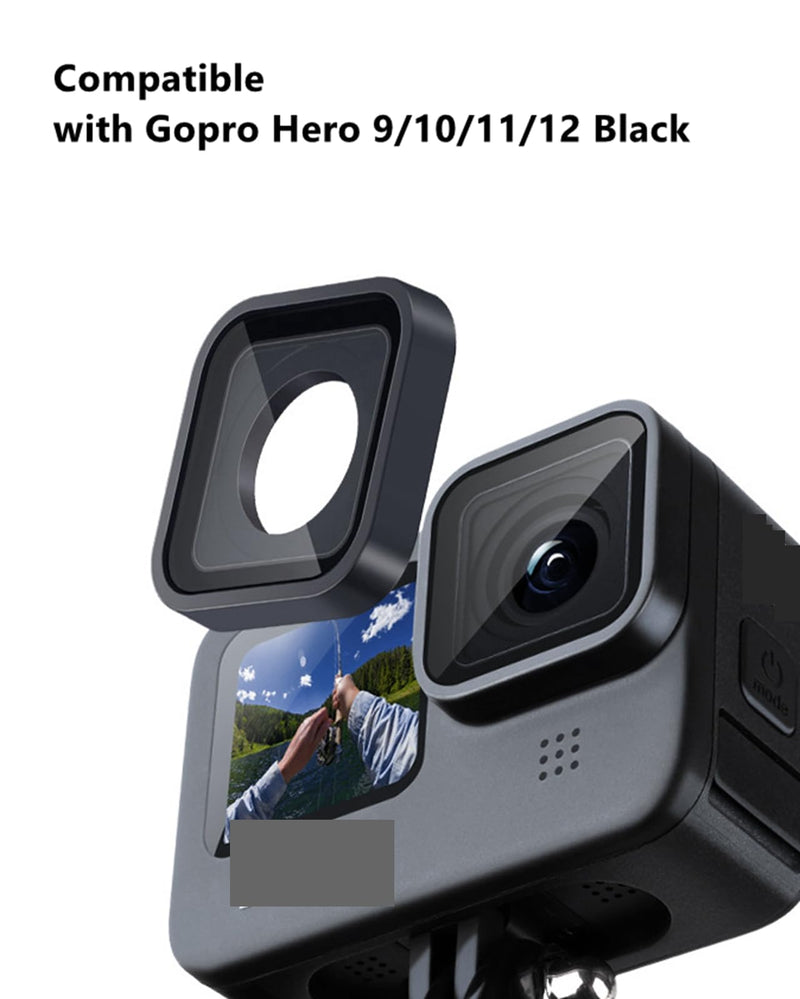 Replacement Lens for Gopro Hero 9/10/11/12/13, Camera Anti-Scratch UV Glass Lens Protective Cover Repair Parts Accessories Compatible for Gopro Hero 9 Hero 10 Hero 11 Hero 12 Hero 13 Black